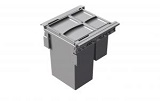 Pull-out waste bin, 1 x 29 ltr and 1 x 11 ltr, for 450mm cabinet, grey 